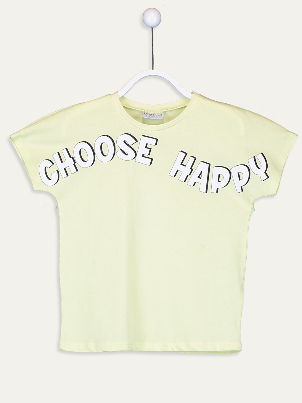 Yeşil Bisiklet Yaka Kısa Kollu Kız Çocuk Tişört-1