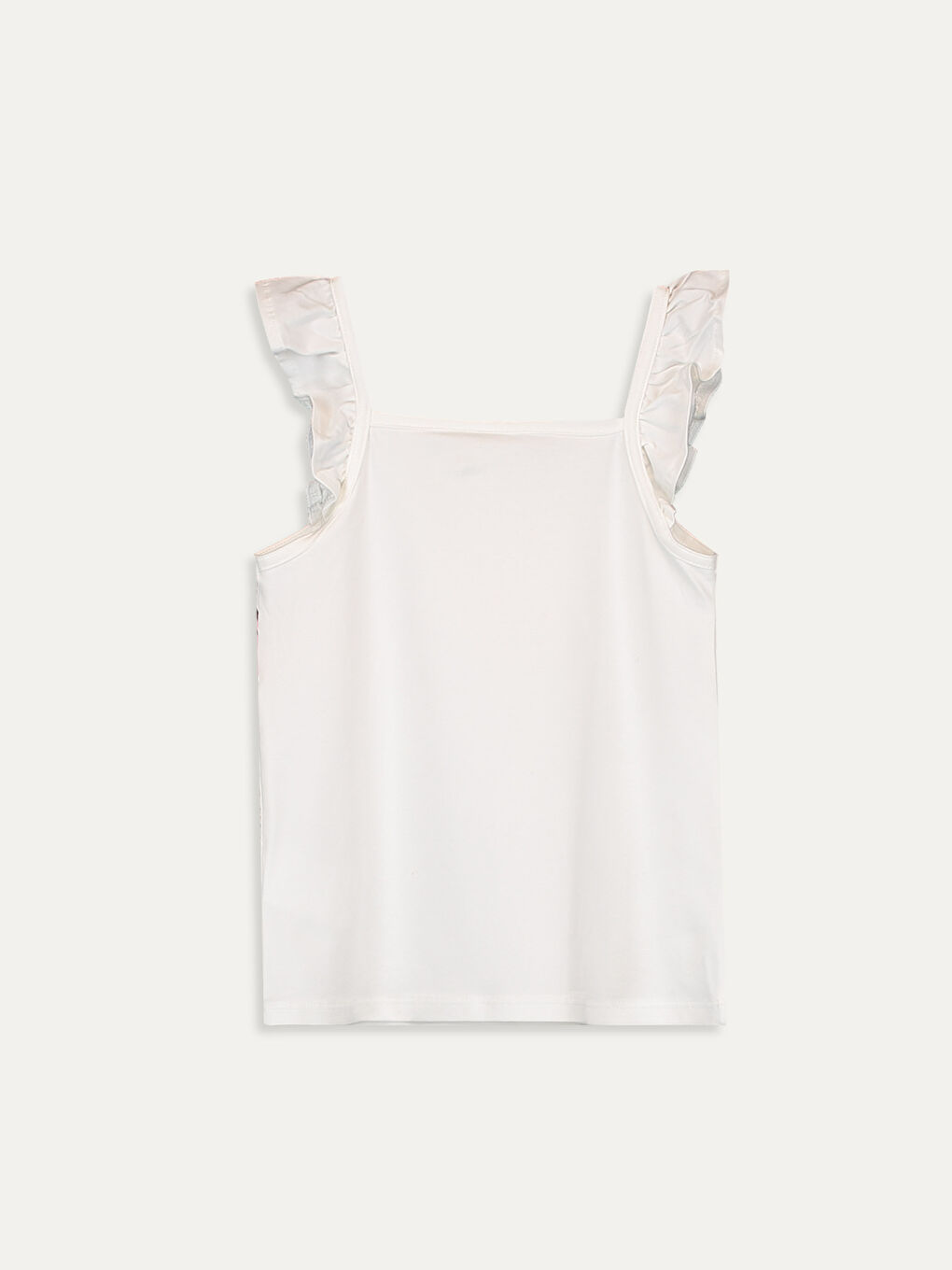 Ekru Bisiklet Yaka Kız Çocuk Atlet-1