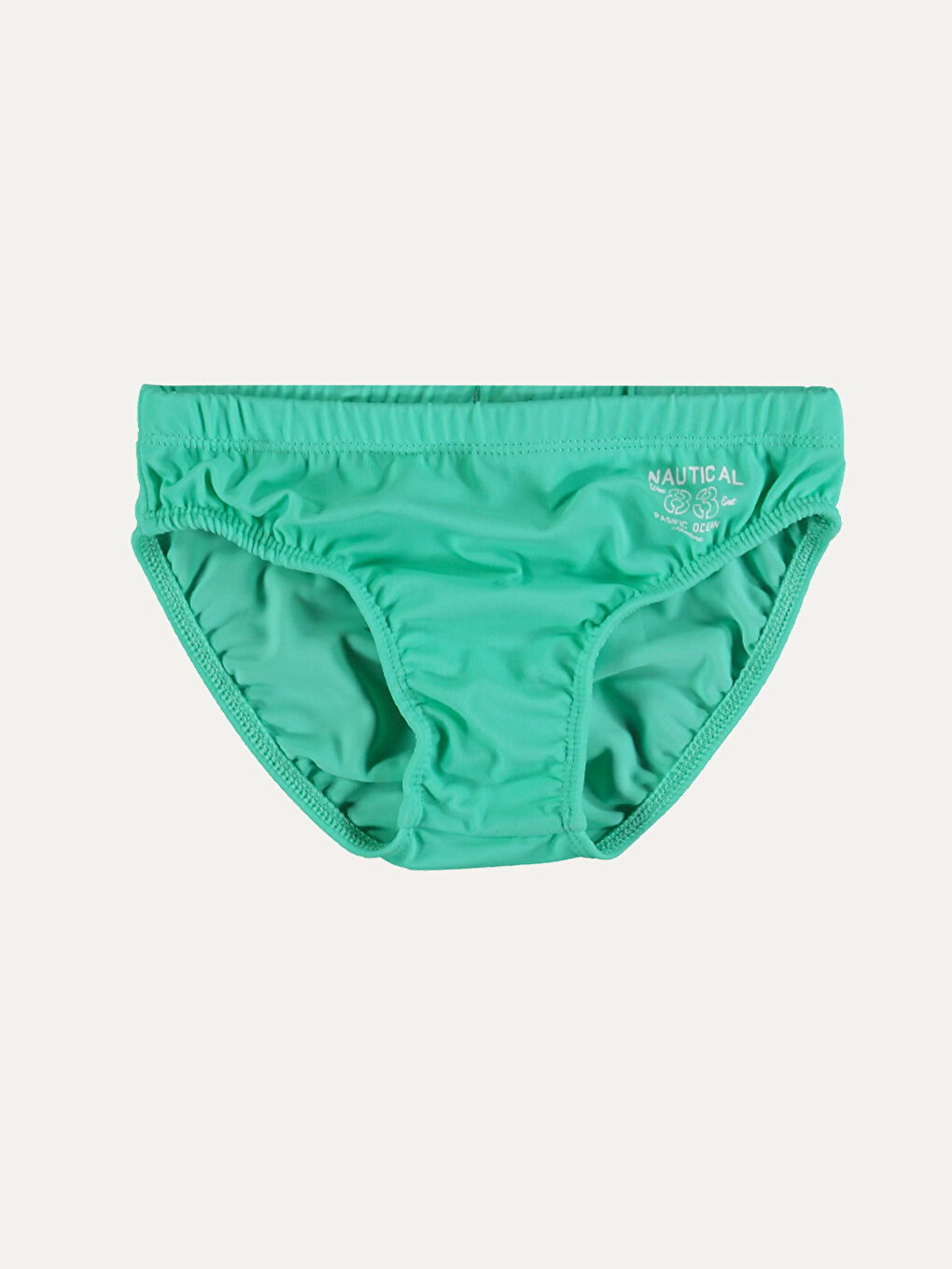 Yeşil Esnek Kumaştan Baskılı Erkek Çocuk Slip Mayo