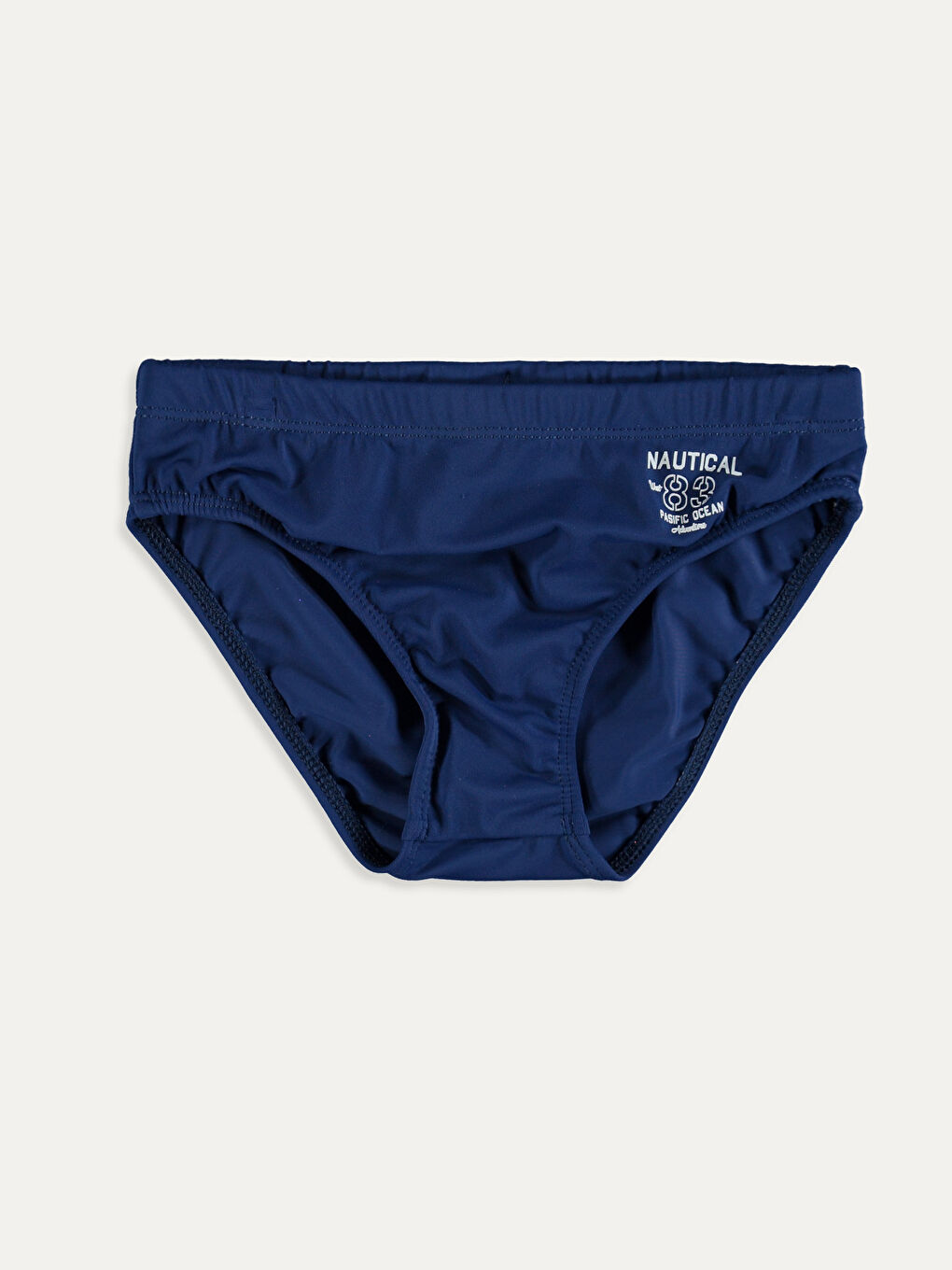 Lacivert Esnek Kumaştan Baskılı Erkek Çocuk Slip Mayo