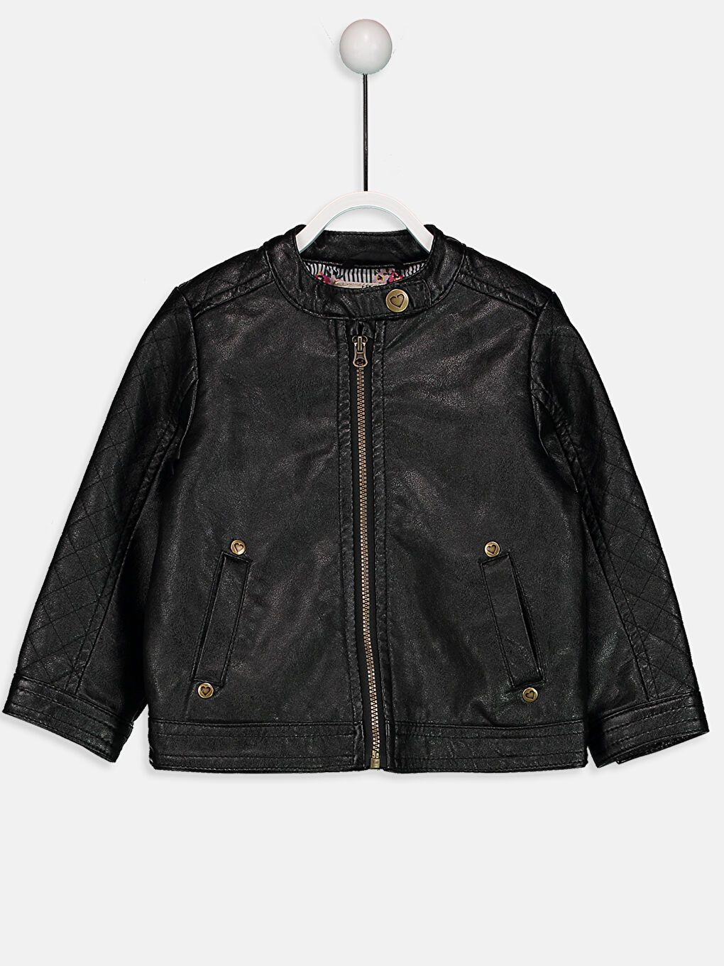 Jachetă din piele ecologică pentru bebeluși fete