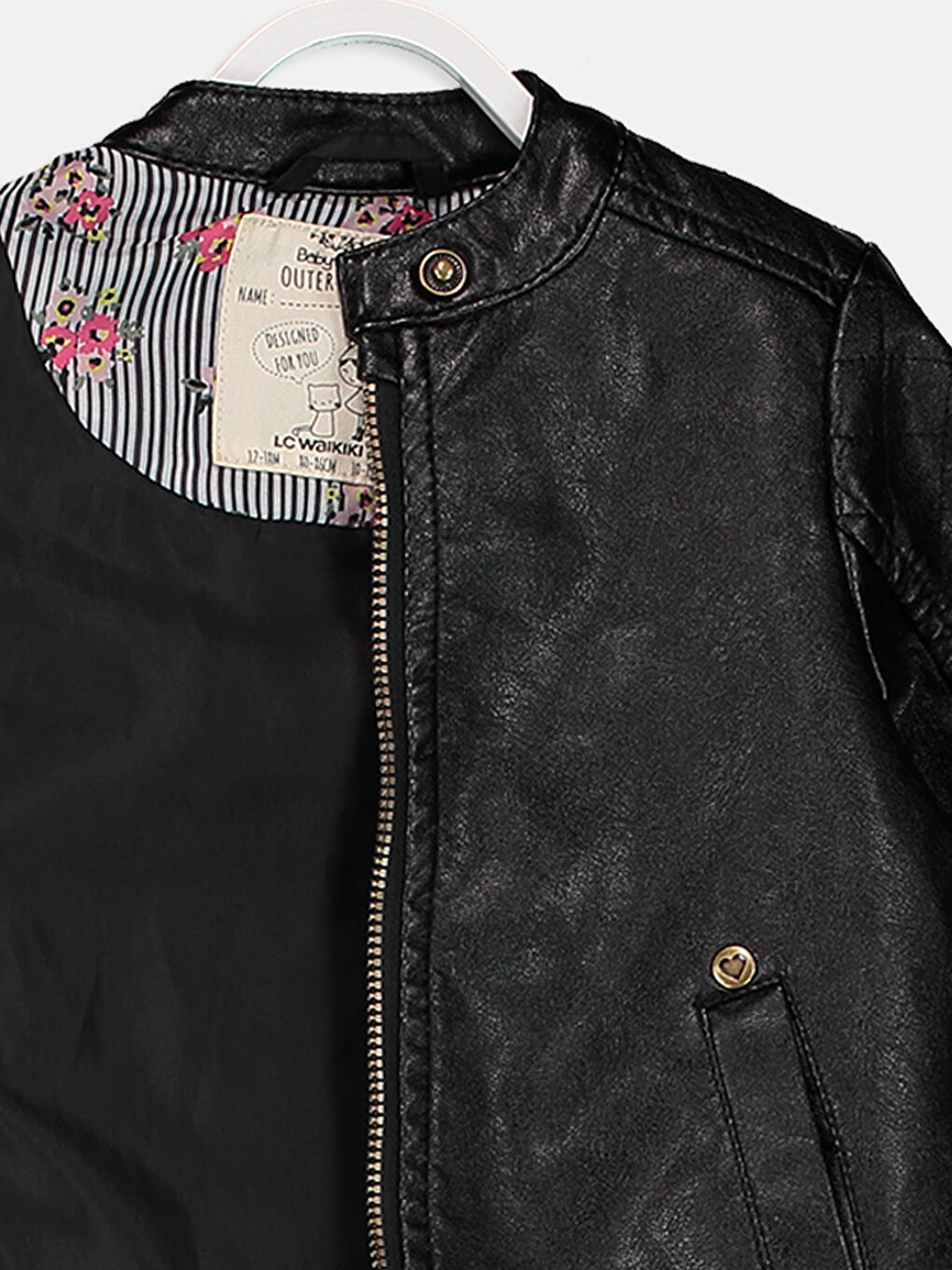 Jachetă din piele ecologică pentru bebeluși fete-2