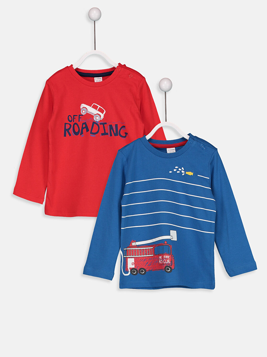 Футболка с длинным рукавом с принтом для малышей-мальчиков, 2 шт.