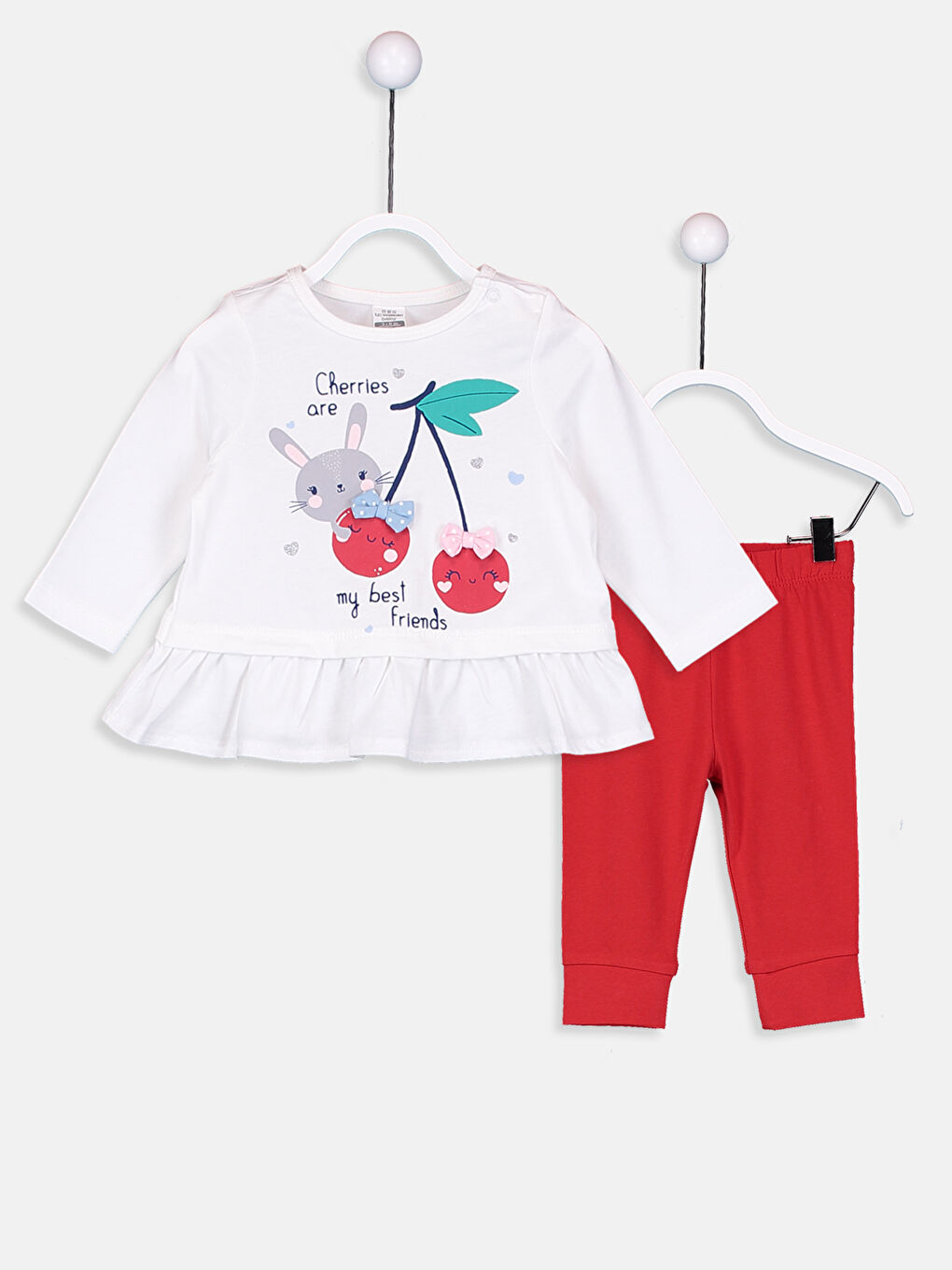 طقم بيجاما قطن للبنات الرضع