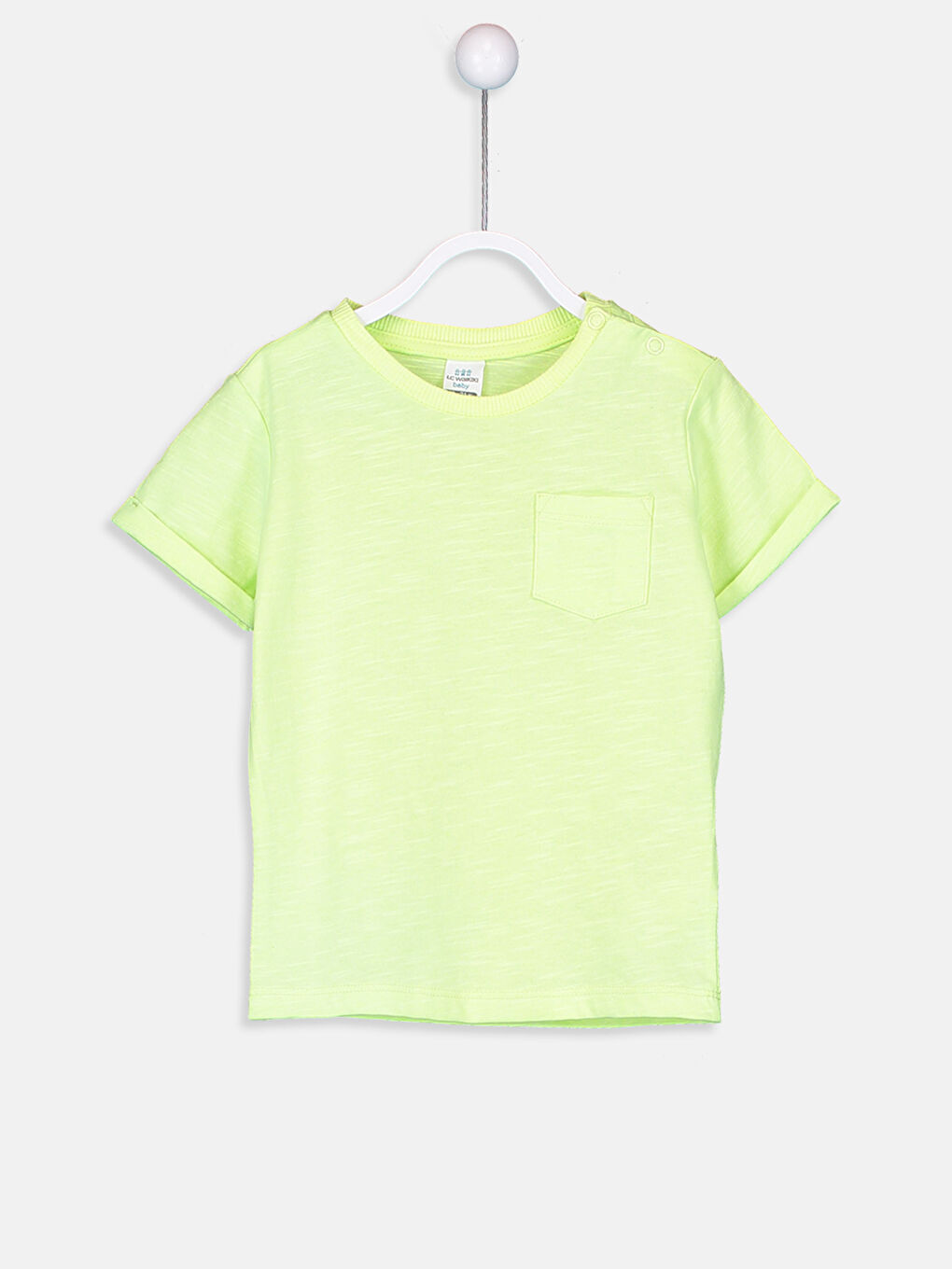 Sarı Bisiklet Yaka Kısa Kollu Erkek Bebek Tişört