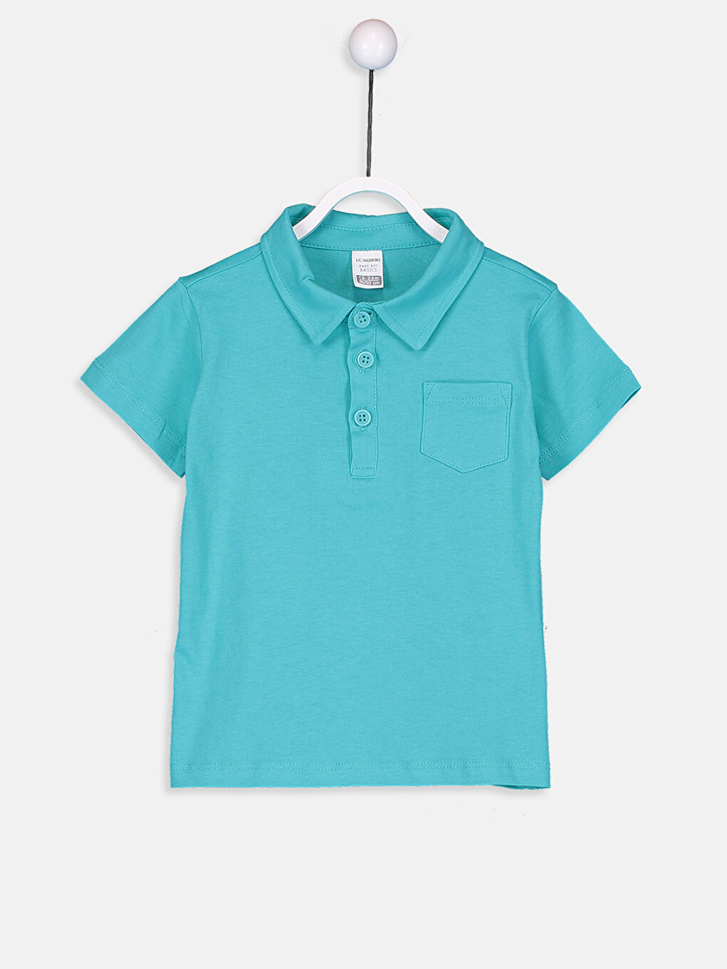 Turkuaz Polo Yaka Kısa Kollu Erkek Bebek Tişört