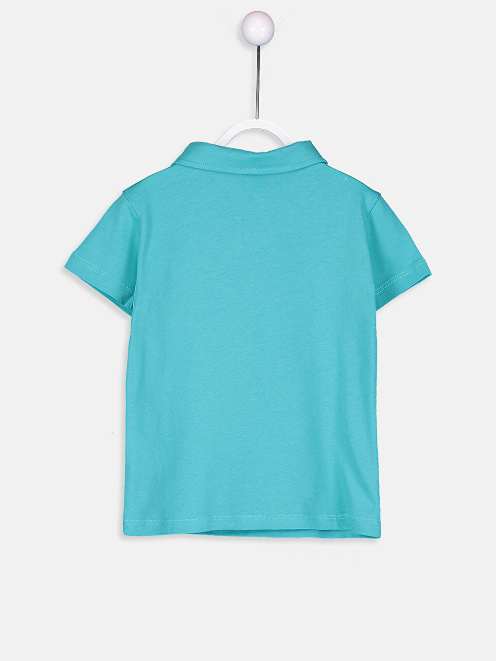 Turkuaz Polo Yaka Kısa Kollu Erkek Bebek Tişört-1