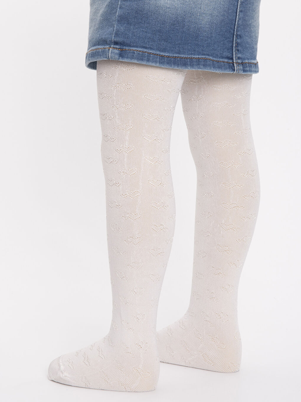 Kırık Beyaz Külotlu Çorap-2