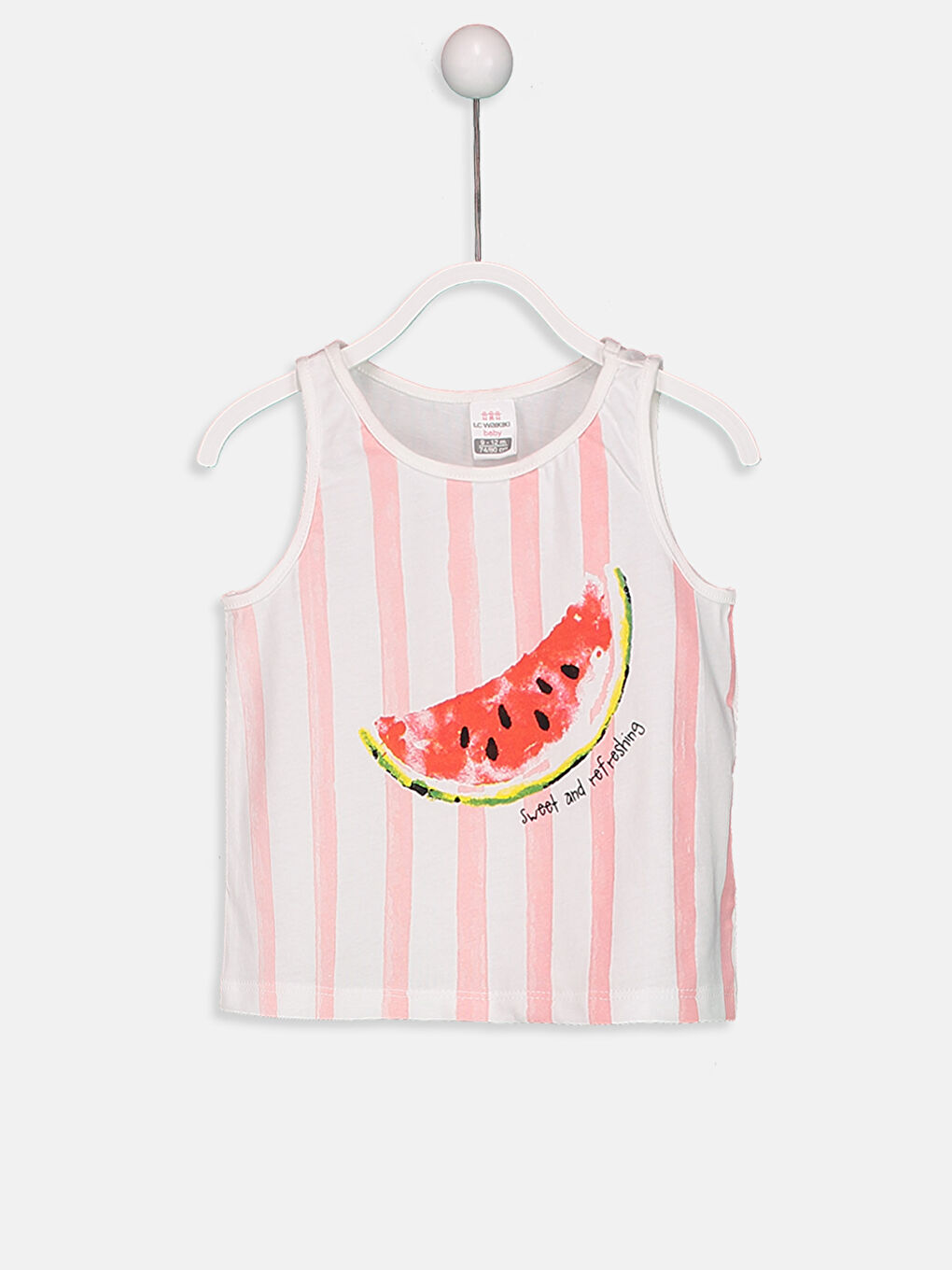 قميص داخلي بدون أكمام بياقة دائرية للبنات الرضع