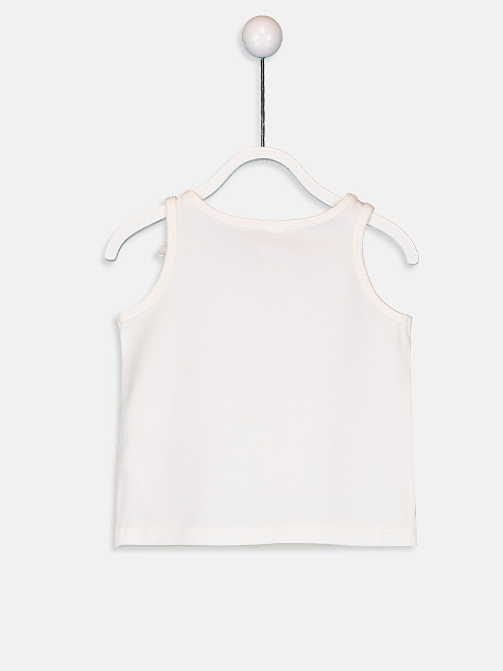 قميص داخلي بدون أكمام بياقة دائرية بتفاصيل فيونكة لبنات رضع-1