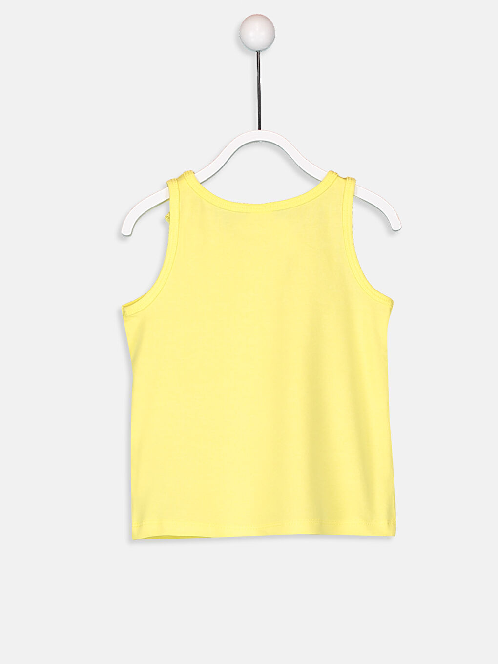 Sarı Bisiklet Yaka Kolsuz Fiyonk Detaylı Kız Bebek Atlet-1