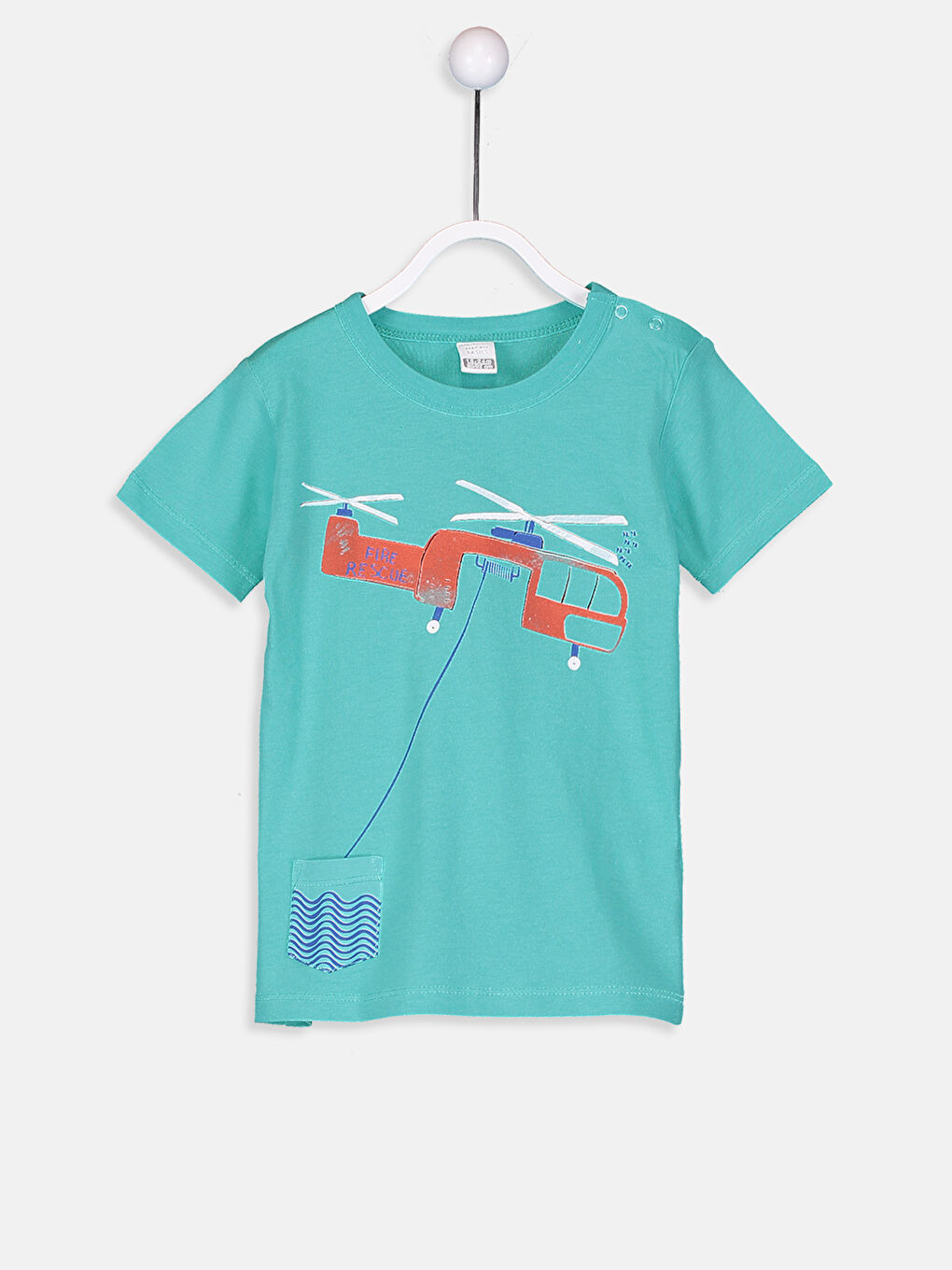 Yeşil Bisiklet Yaka Kısa Kollu Erkek Bebek Tişört