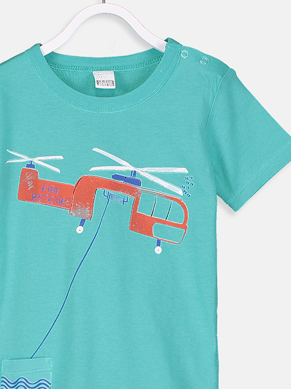 Yeşil Bisiklet Yaka Kısa Kollu Erkek Bebek Tişört-2