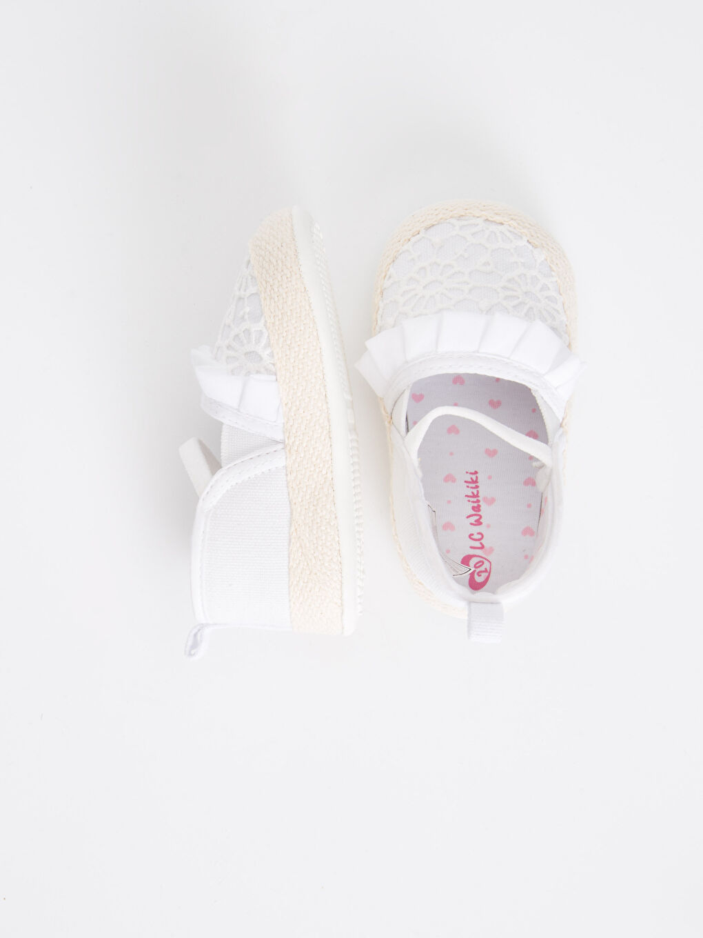 Baby Girl WHITE Pram Shoes-1