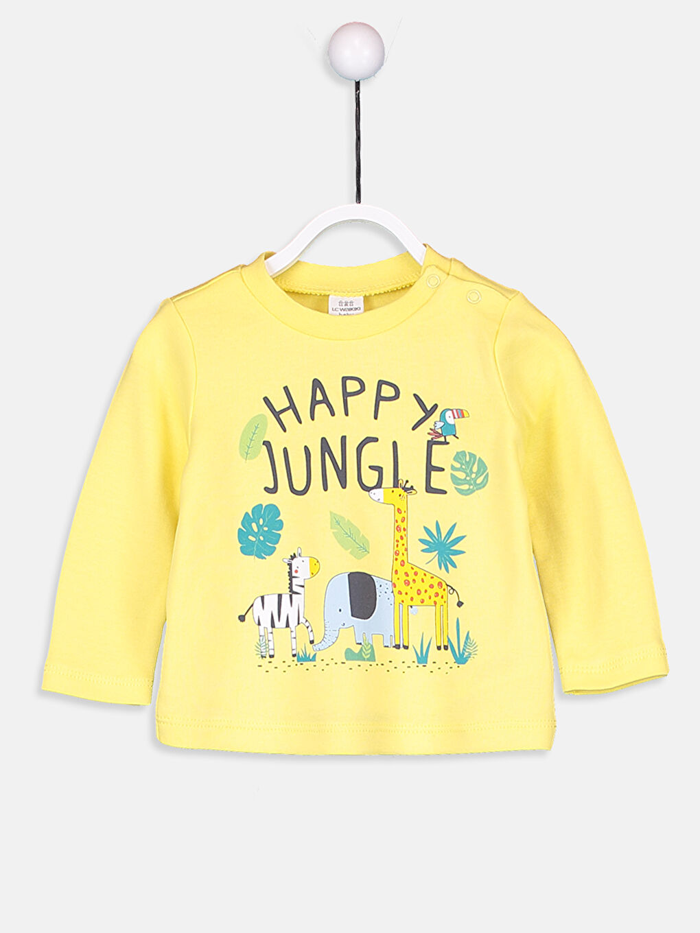 Sarı Erkek Bebek Pamuklu Pijama Alt ve Üst Takım-1