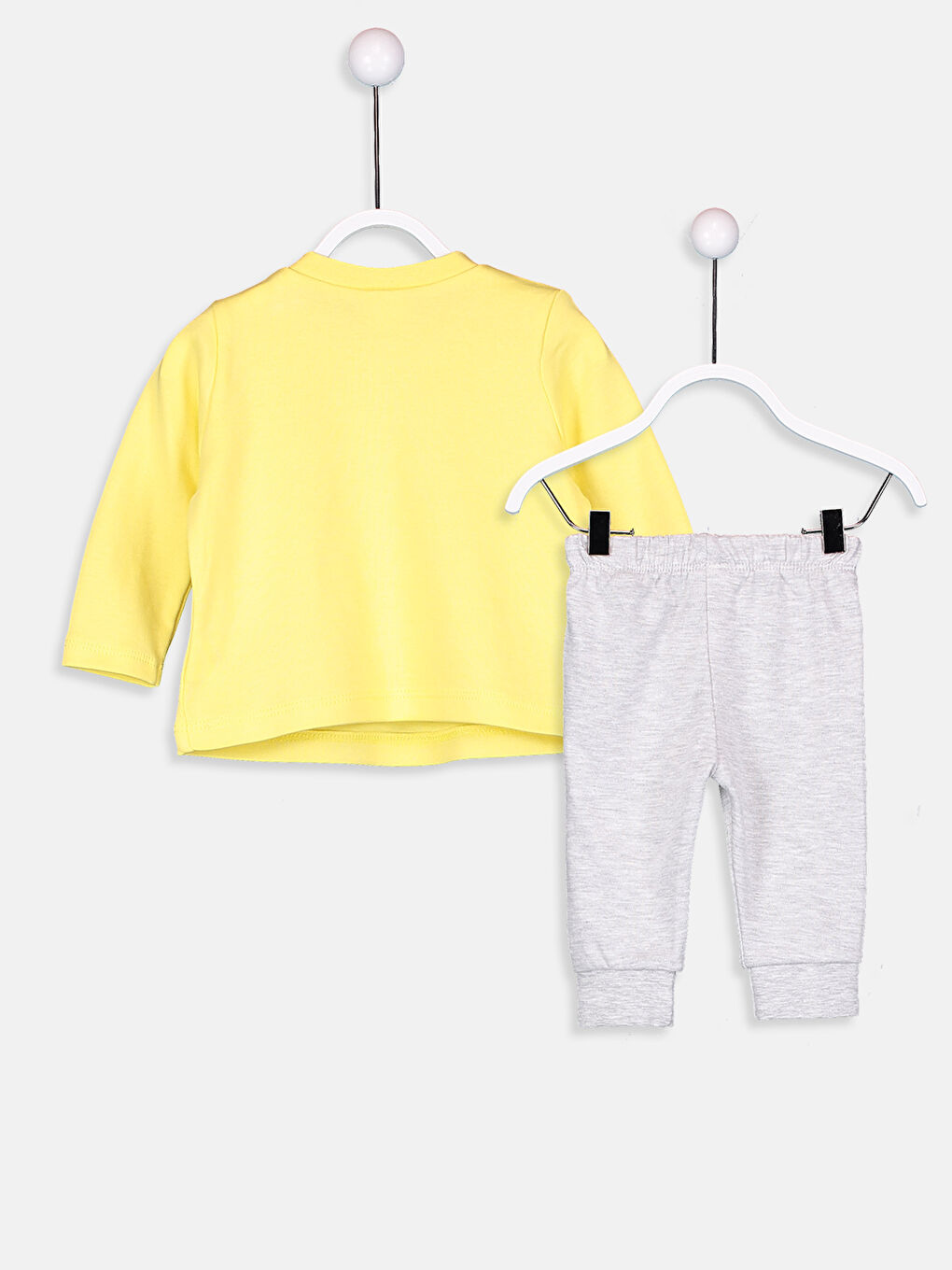 Sarı Erkek Bebek Pamuklu Pijama Alt ve Üst Takım-3