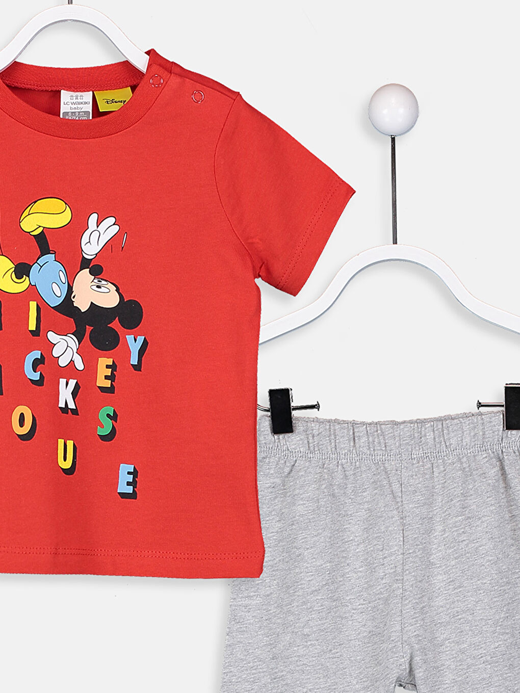تيشيرت وشورت مطبوع ميكي ماوس للأولاد الرضع-4