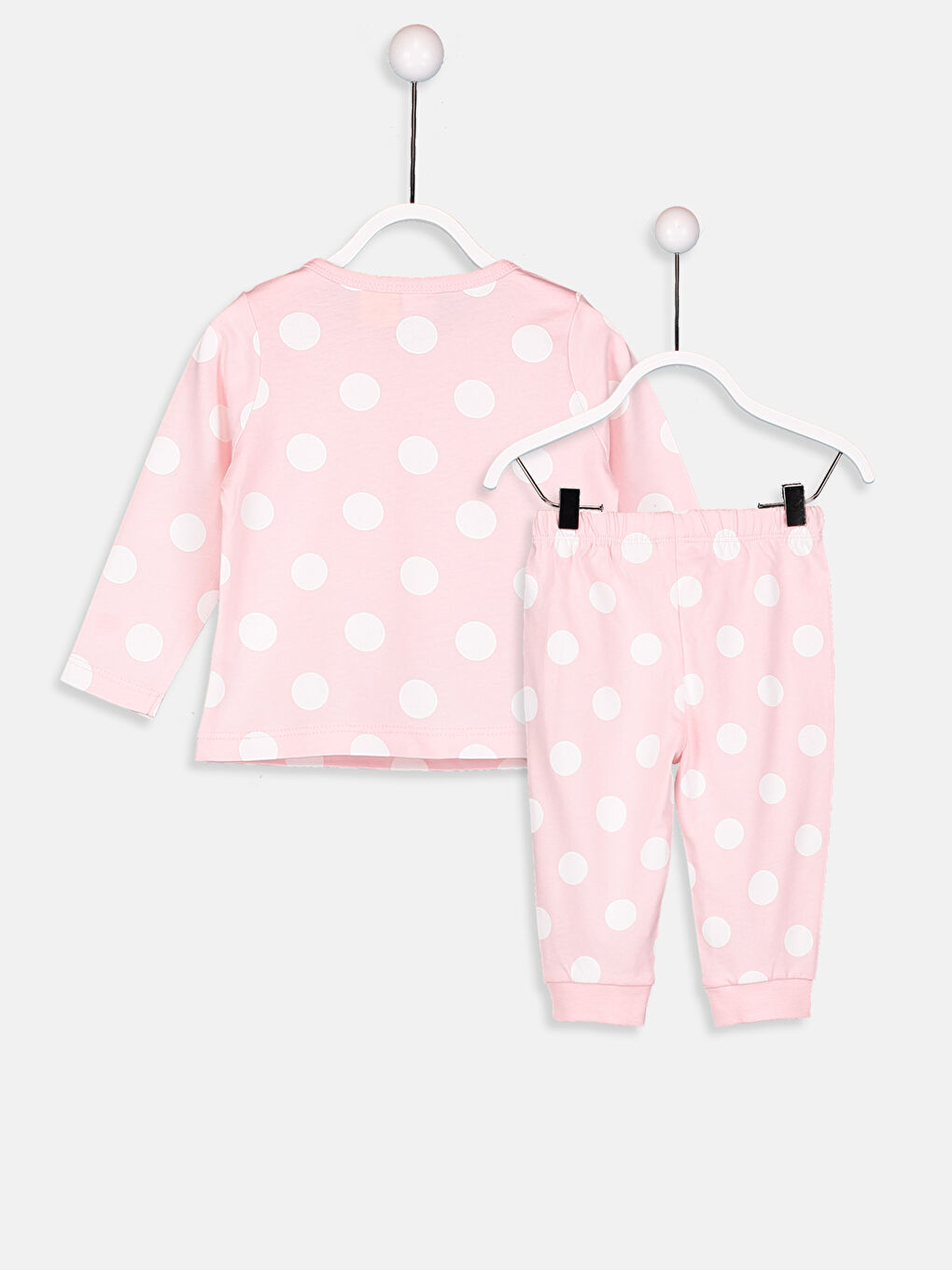 Pembe Kız Bebek Minnie Mouse Baskılı Pijama Takımı-2