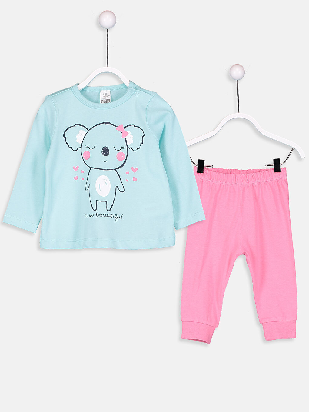 Turkuaz Kız Bebek Pijama Takımı