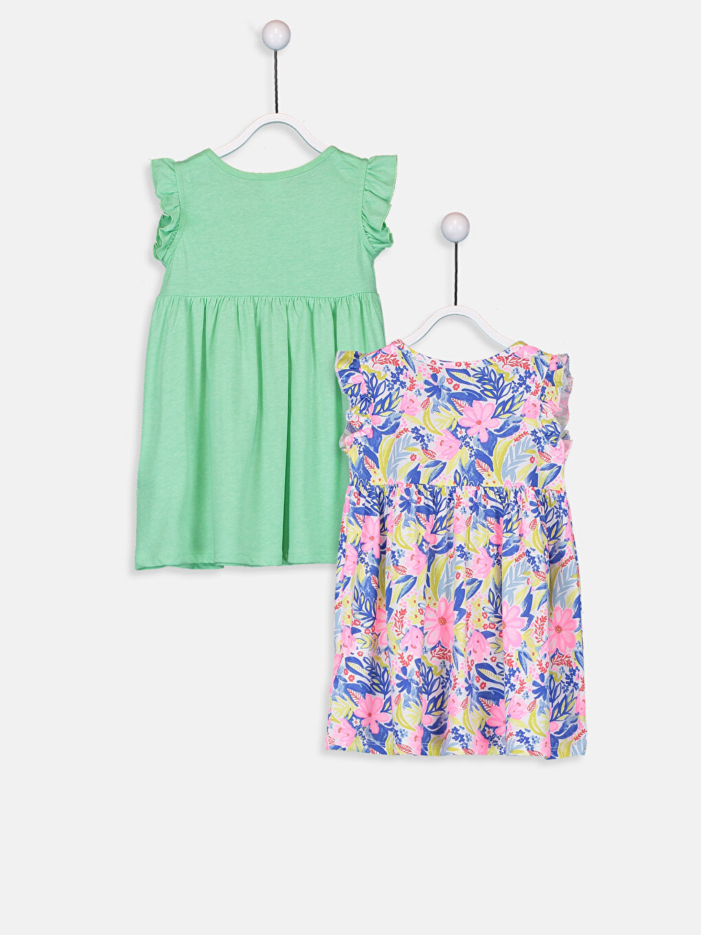 Floresan Yeşil Elbise-1