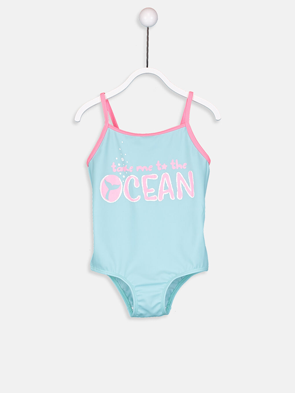 Yeşil Yazı Baskılı Askılı Esnek Kumaştan Kız Bebek Mayo-2