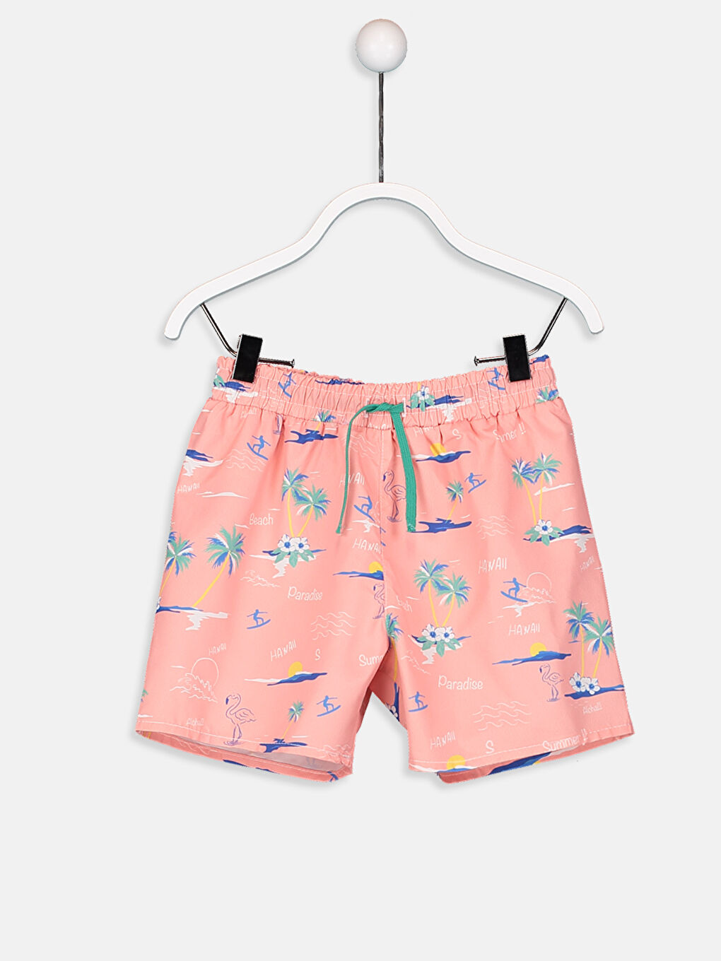 Pembe Baskılı Yüzme Şort