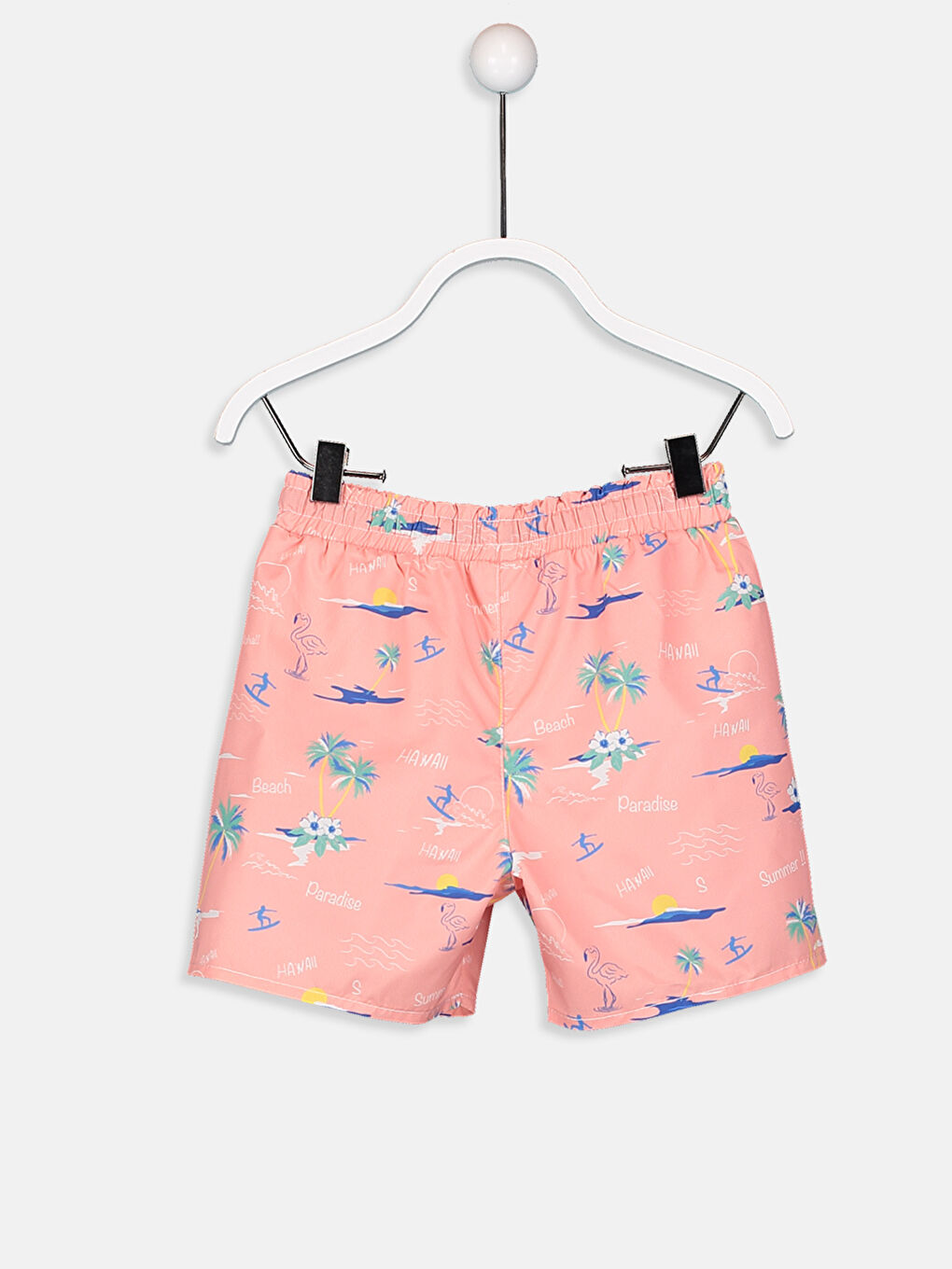 Pembe Baskılı Yüzme Şort-1