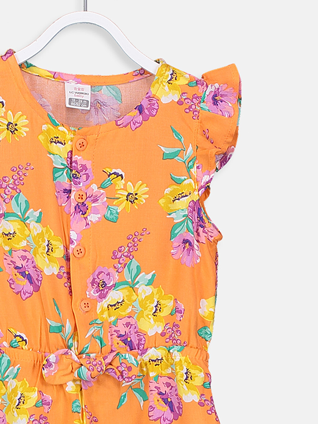 Baby Girl Orange Dungarees-2