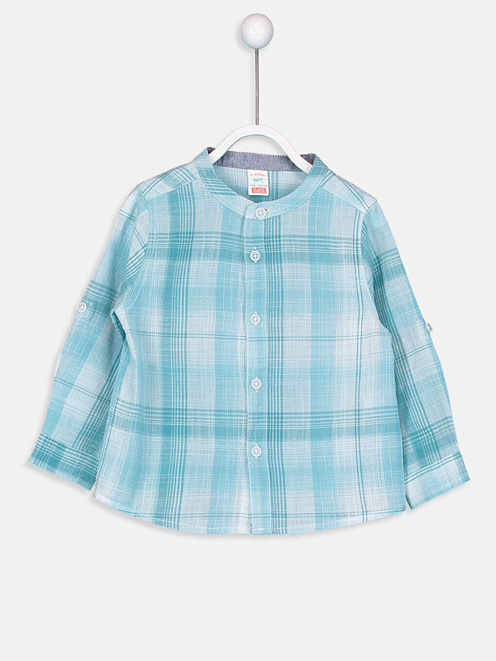 Turkuaz Ekoseli Gömlek-1
