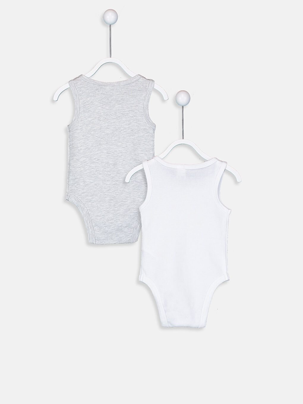 Gri Erkek Bebek Çıtçıtlı Body 2'li-1