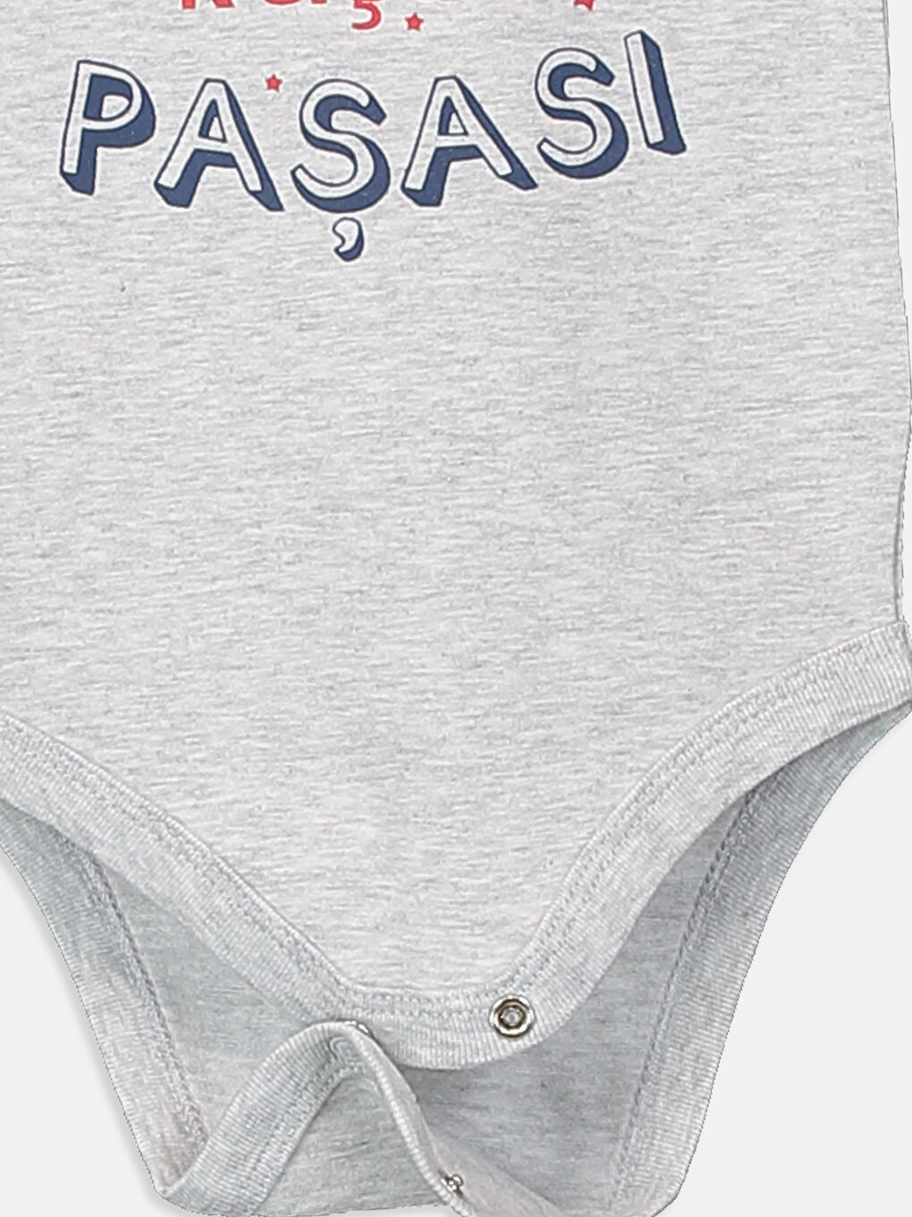 Beyaz Erkek Bebek Yazı Baskılı Çıt Çıtlı Body-2