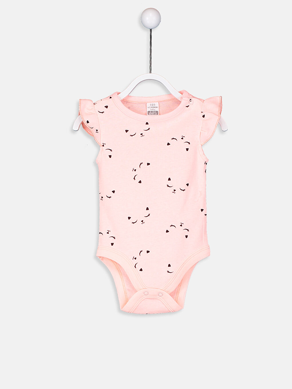 Pembe Bisiklet Yaka Kolsuz Kız Bebek Çıtçıtlı Body 2'li-3