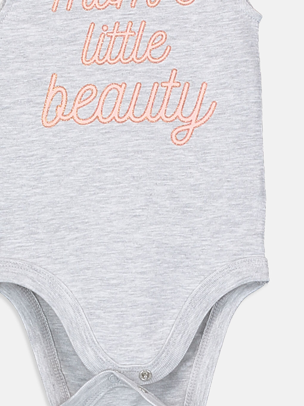 Pembe Bisiklet Yaka Kolsuz Kız Bebek Çıtçıtlı Body 2'li-4