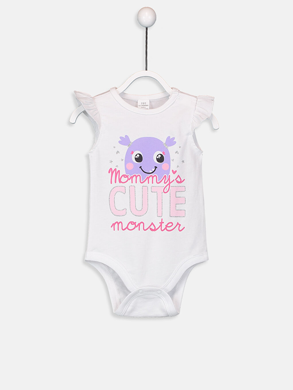 Beyaz Bisiklet Yaka Kolsuz Kız Bebek Çıtçıtlı Body 2'li-2