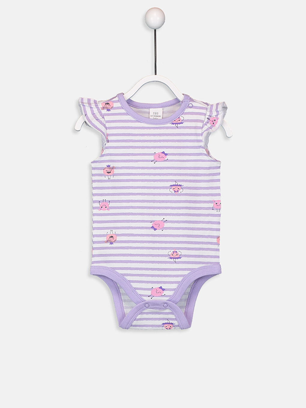 Beyaz Bisiklet Yaka Kolsuz Kız Bebek Çıtçıtlı Body 2'li-3