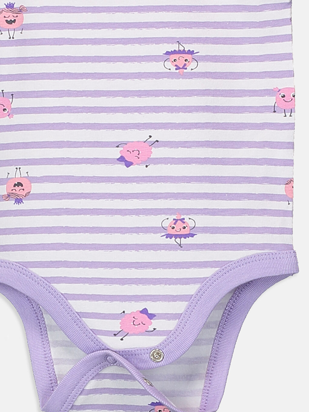 Beyaz Bisiklet Yaka Kolsuz Kız Bebek Çıtçıtlı Body 2'li-5