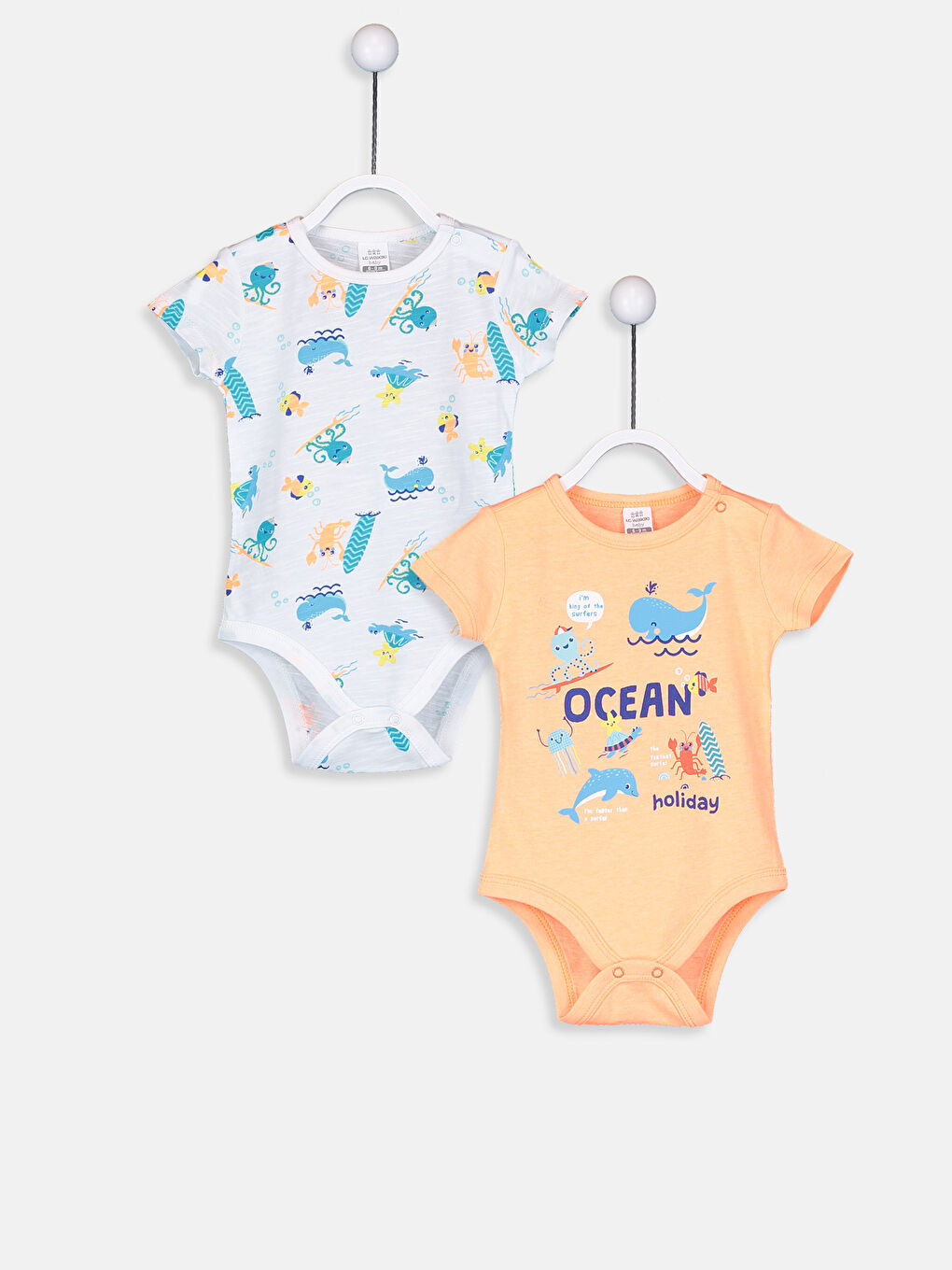 Mercan Erkek Bebek Çıtçıtlı Body 2'li