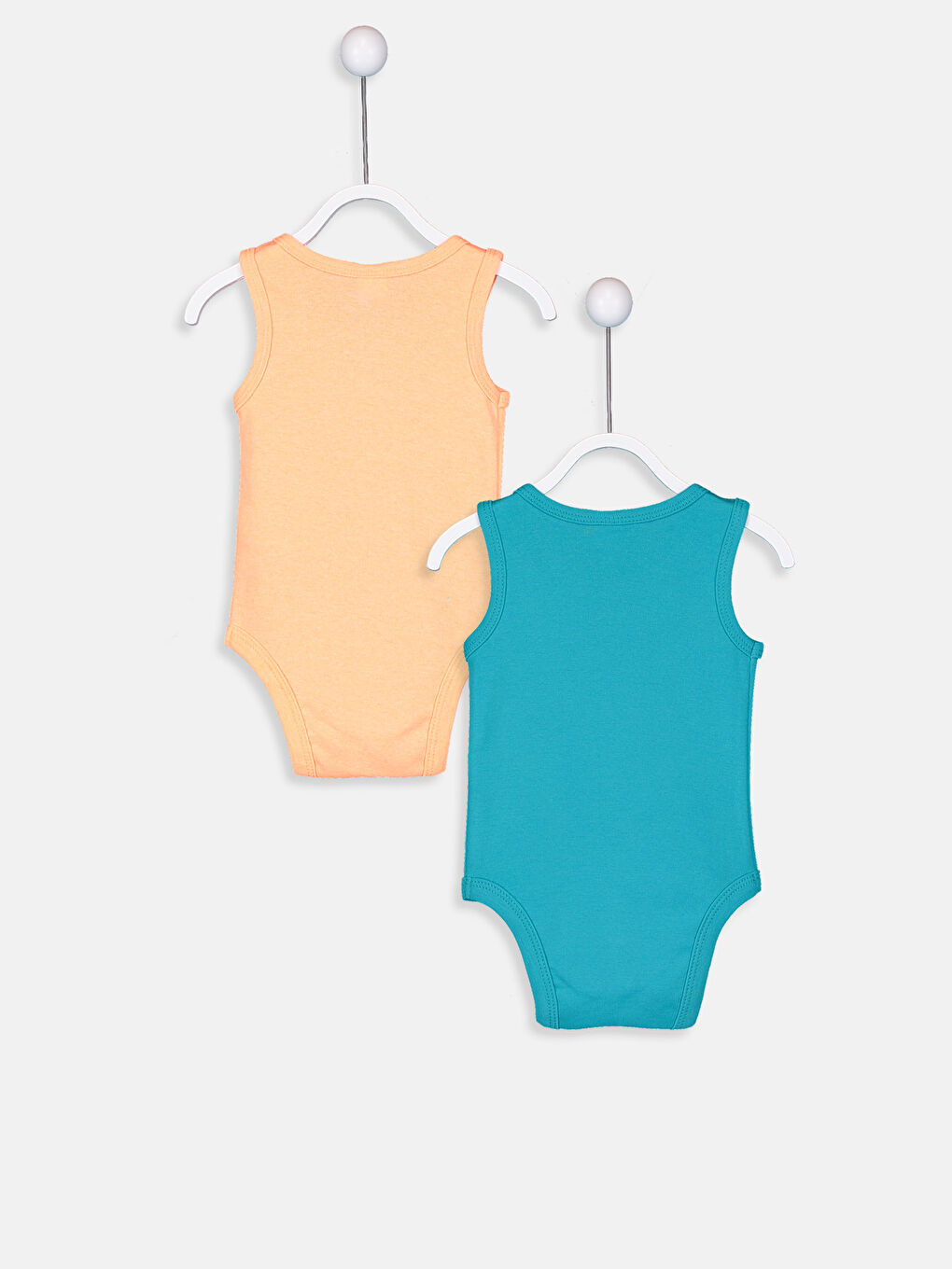 Turkuaz Erkek Bebek Pamuklu Çıt Çıtlı Body 2'li-1