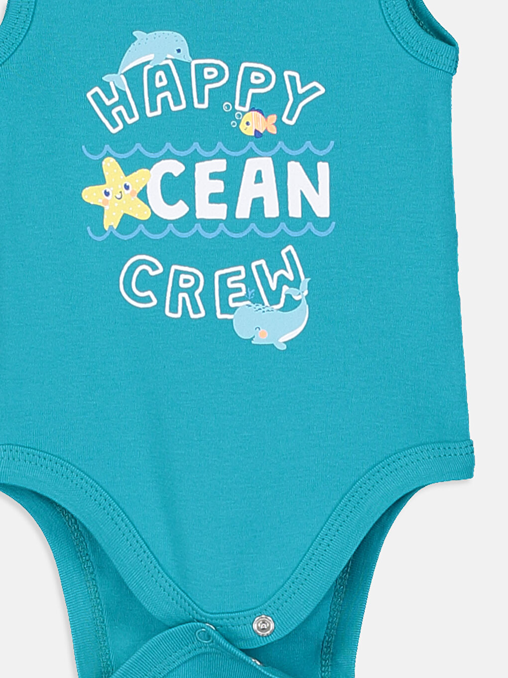 Turkuaz Erkek Bebek Pamuklu Çıt Çıtlı Body 2'li-5