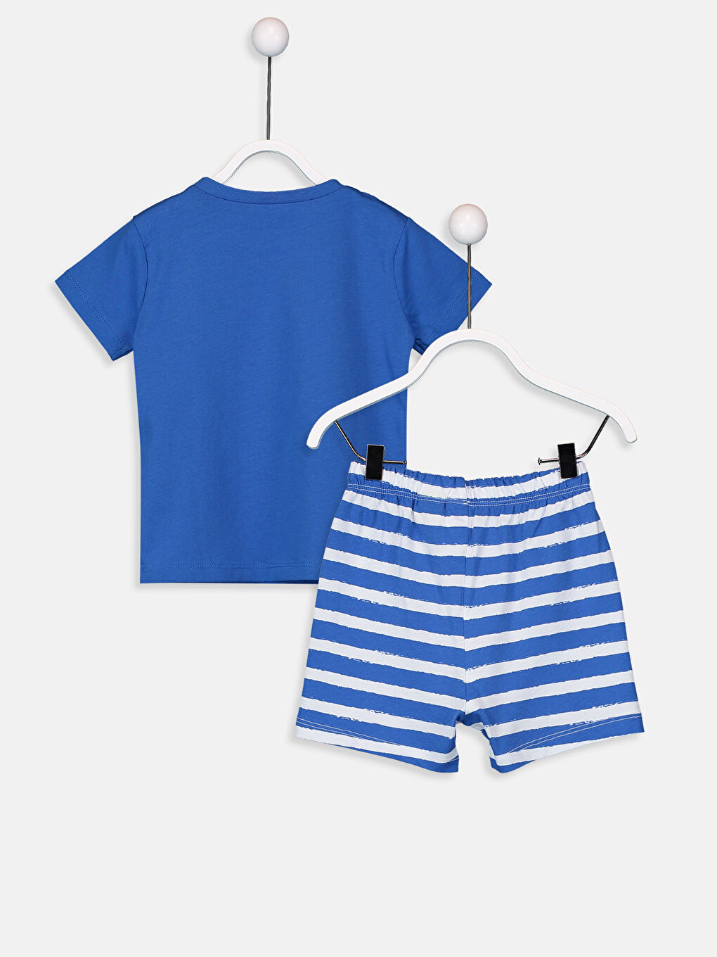 Mavi Erkek Bebek Mickey Mouse Baskılı Pijama Takımı-2