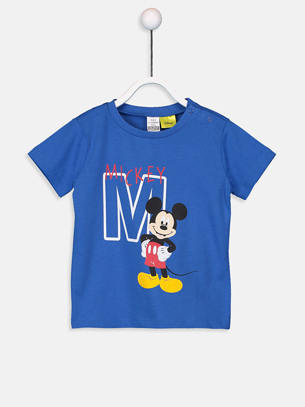 Mavi Erkek Bebek Mickey Mouse Baskılı Pijama Takımı-3