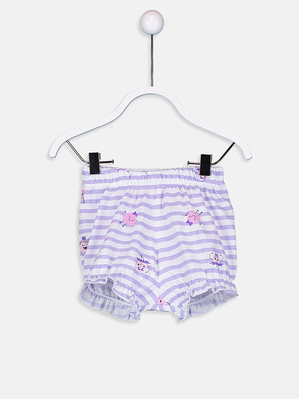 Beyaz Beli ve Paçası Lastikli Kız Bebek Pijama Alt 2'li-3