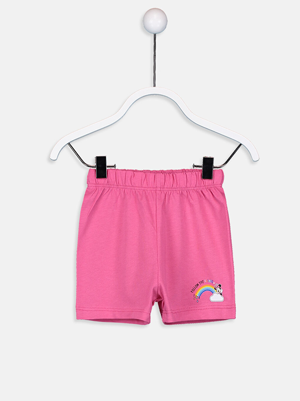 Beyaz Bisiklet Yaka Kolsuz Minnie Mouse Baskılı Kız Bebek Pijama Takımı-4