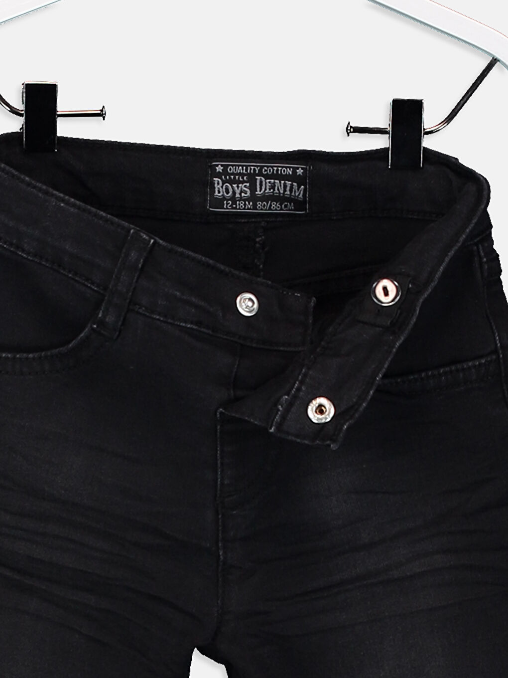 Baby Boy BLACK Denim Shorts-2