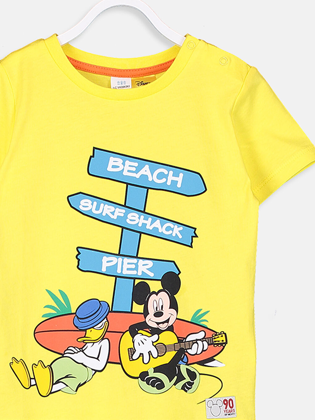 Sarı Bisiklet Yaka Kısa Kollu Erkek Bebek Tişört-3