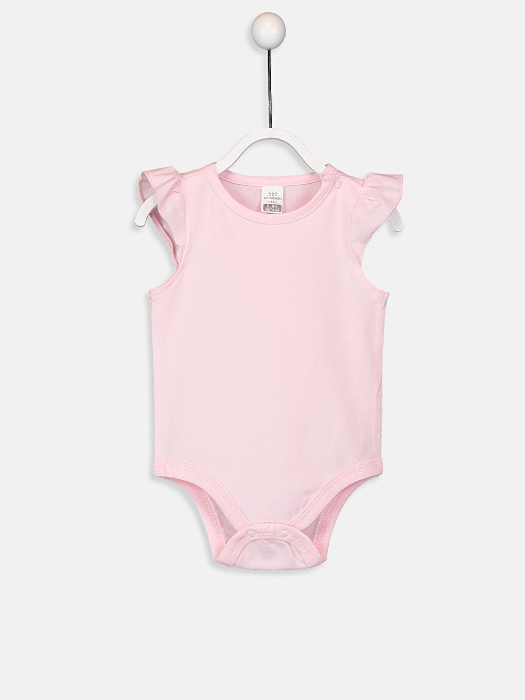 Pembe Bisiklet Yaka Kolsuz Kız Bebek Çıtçıtlı Body 2'li-3