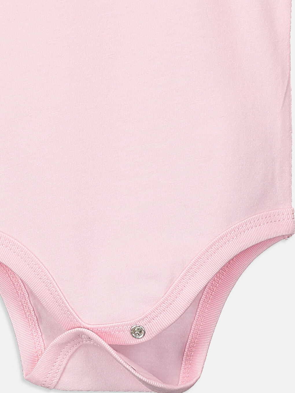 Pembe Bisiklet Yaka Kolsuz Kız Bebek Çıtçıtlı Body 2'li-5