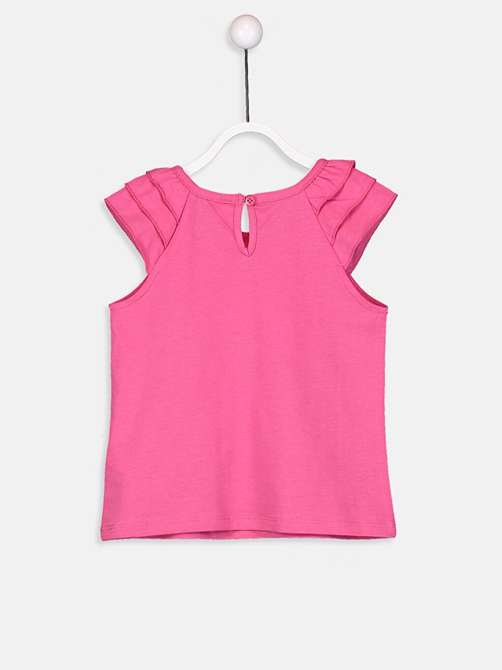 Fuşya Kısa Kollu Kız Bebek Tişört-1