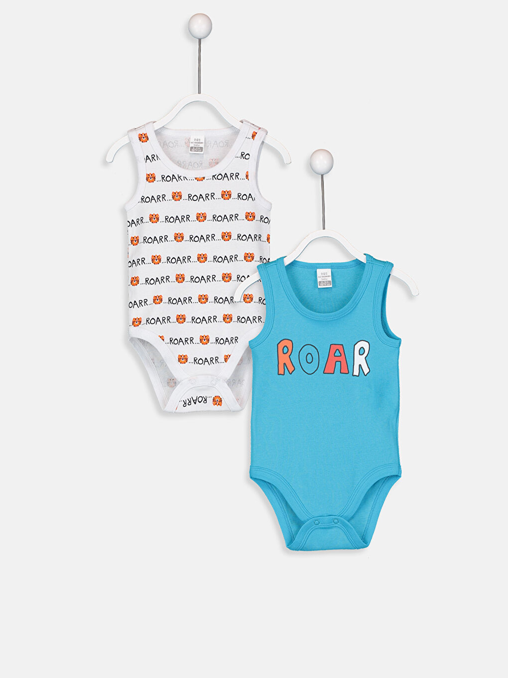 Turkuaz Erkek Bebek Pamuklu Çıt Çıtlı Body 2'li