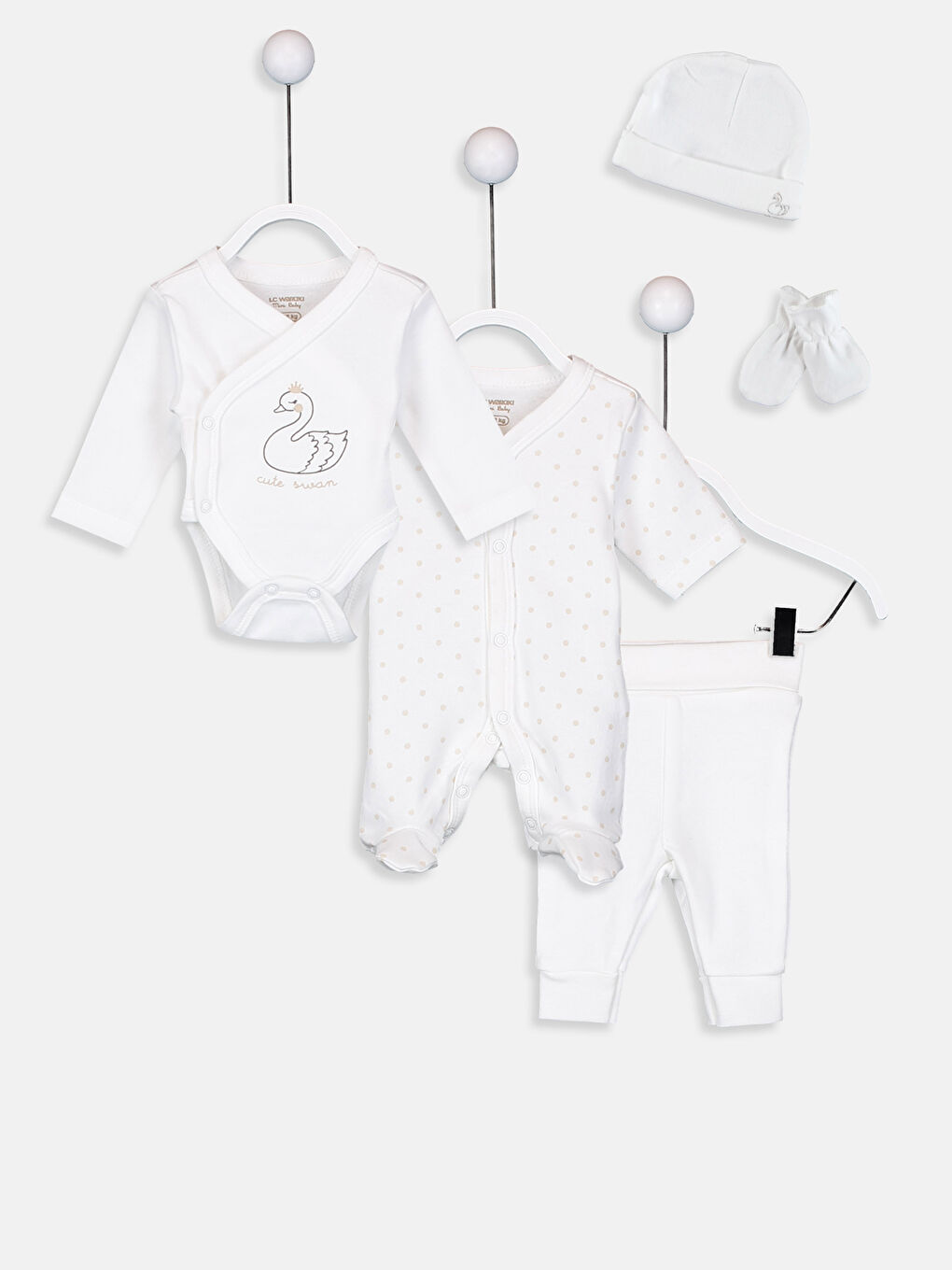 Ekru Prematüre Kız Bebek Hastane Seti